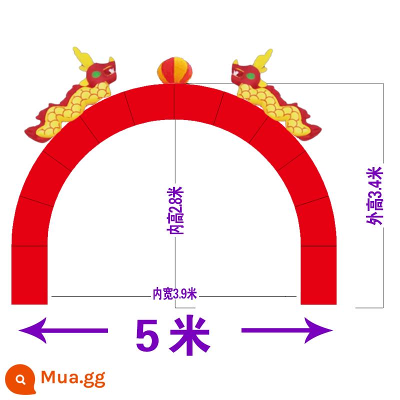 Lễ kỷ niệm khai mạc cổng vòm bơm hơi Khai mạc quảng cáo Đám cưới đôi rồng bóng Cổng cầu vồng bơm hơi 8m 10m - Vòm rồng đôi hình chữ U dài 5m + quạt thông gió