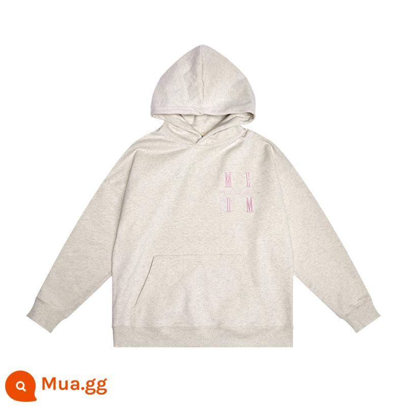 MEDM thủy triều thương hiệu mùa thu thêu logo hoodie áo len nam và nữ Mỹ đường phố cặp đôi mô hình lỏng lẻo quốc gia thủy triều tops - Màu xám bông tuyết (đốm)