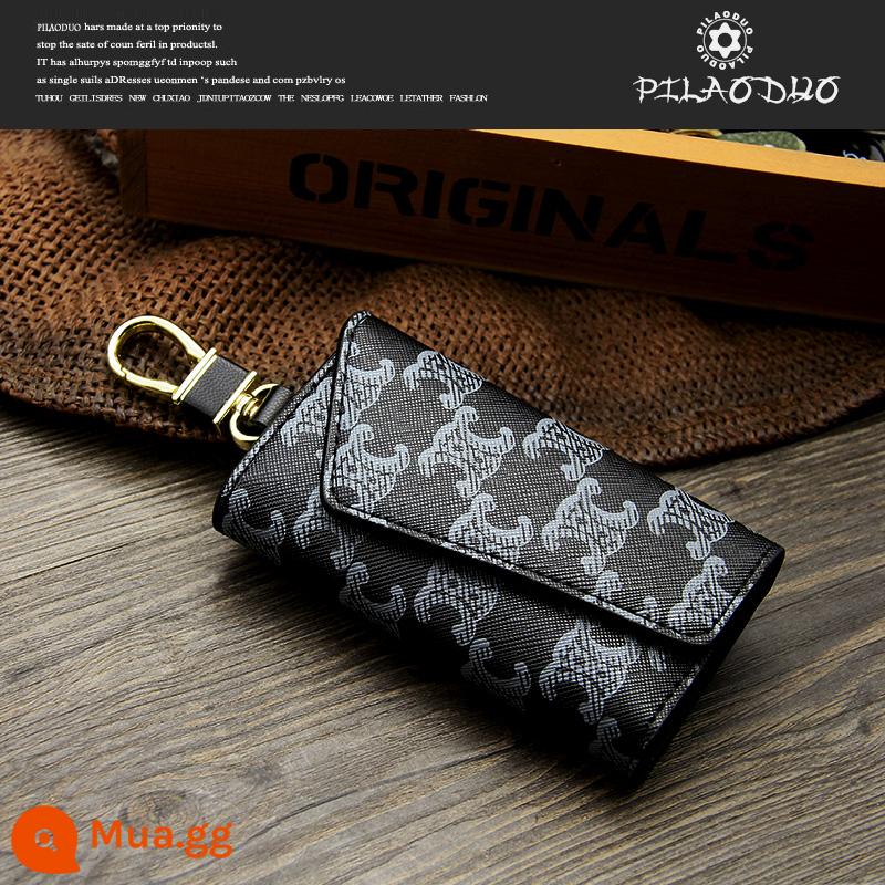 Pilaoduo Châu Âu và Mỹ Key Key Key Imitation Canvas Bag Key Mag's Key của phụ nữ - Màu đen (mô hình chiến thắng)