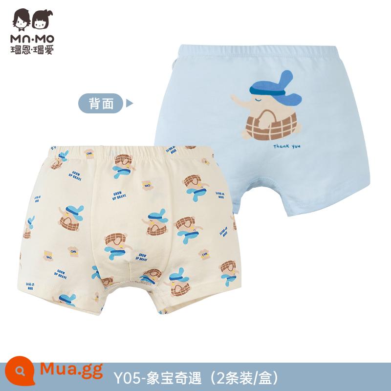 Mao En Mao love bé trai quần sịp boxer cotton cotton trẻ em quần short boxer bé trai tuổi teen - Y05-Cuộc phiêu lưu kho báu của voi