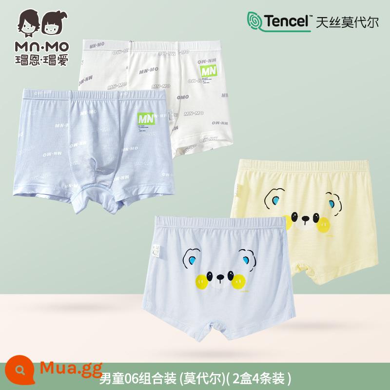 Quần lót bé trai quần boxer kiểu dáng trẻ em Maoen Maoai phần mỏng quần đùi thoáng khí quần boxer trẻ em trung và lớn - Sự kết hợp 06