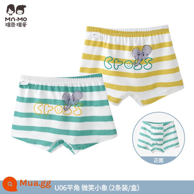 Mao En Mao love bé trai quần sịp boxer cotton cotton trẻ em quần short boxer bé trai tuổi teen - U06 Voi Cười