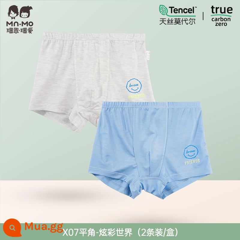 Quần lót bé trai quần boxer kiểu dáng trẻ em Maoen Maoai phần mỏng quần đùi thoáng khí quần boxer trẻ em trung và lớn - X07#Thế giới muôn màu