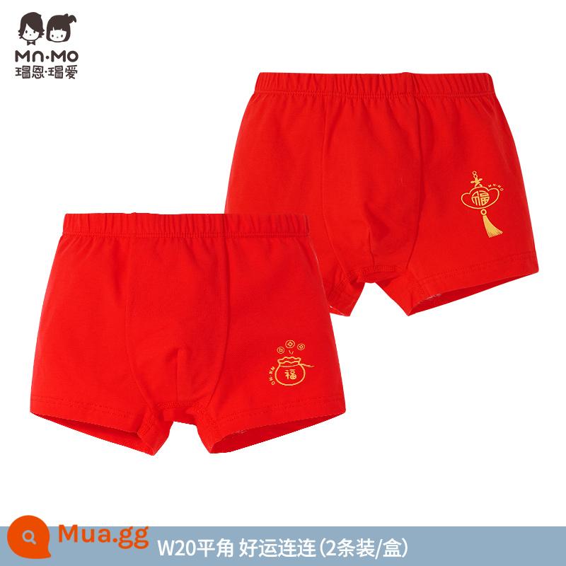 Mao En Mao love bé trai quần sịp boxer cotton cotton trẻ em quần short boxer bé trai tuổi teen - chúc may mắn