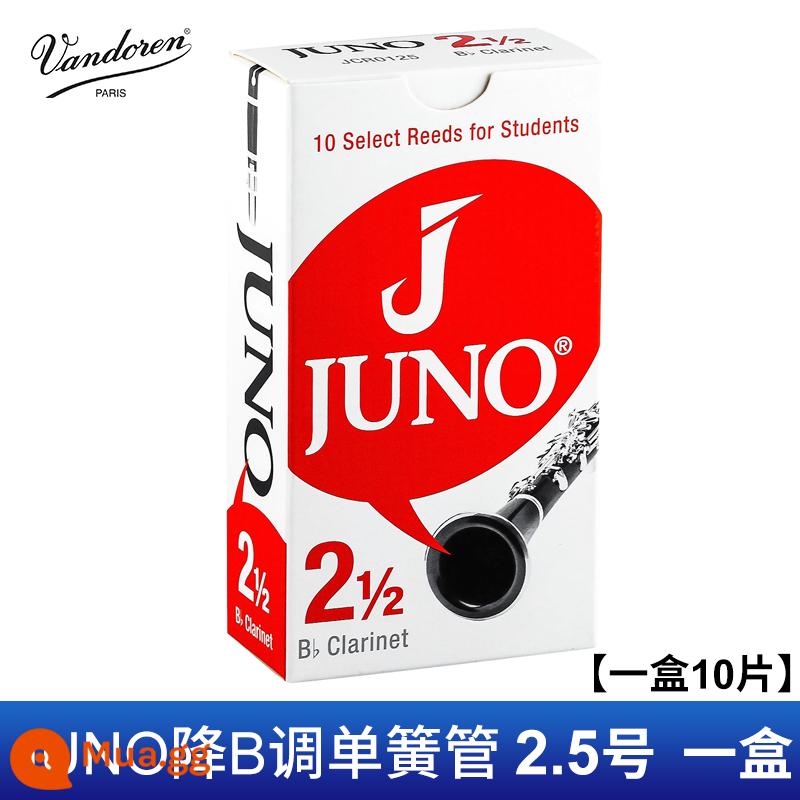 Pháp nhập khẩu Vandoren Bendlin clarinet sậy hộp màu xanh thả b clarinet sậy mảnh sáo sậy - Cây sậy đơn JUNO căn hộ B số 2.5, hộp (10 chiếc)