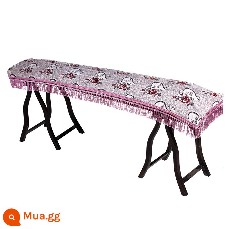 Nhung vàng guzheng che bụi che bụi che vải guzheng đàn piano treo lên 163 165 CM phổ guzheng bao - Tua rua kiểu trái tim đào đỏ hồng