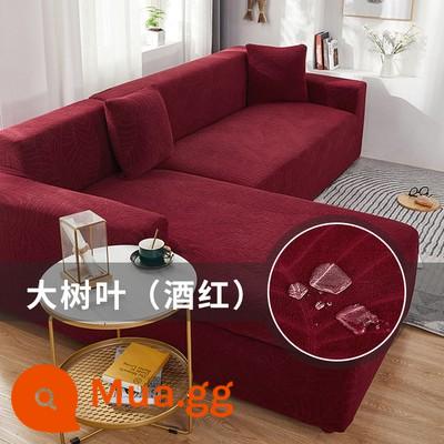 Bọc Ghế Sofa Chống Thấm Nước Làm Dày Bao Gồm Tất Cả Đa Năng Đơn Giản Hiện Đại Màu Sofa Đệm Bốn Mùa Đa Năng Bao Khăn - Màu đỏ tía ☆ Lá lớn chống nước, chống mèo cào, chống nước tiểu và không có lông