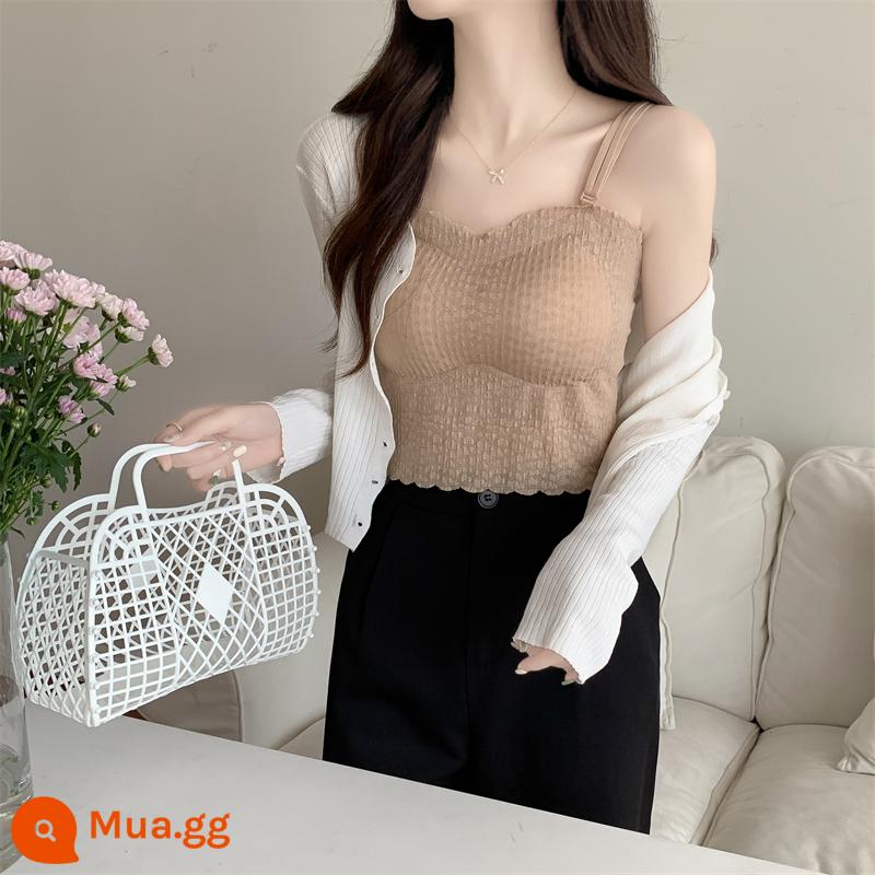 Size Lớn Fat Mm Địu Lưng Đẹp Áo Vest Một Mảnh Mùa Xuân 2023 Quần Lót Ren Bên Trong Mới Có Đệm Ngực - quả mơ