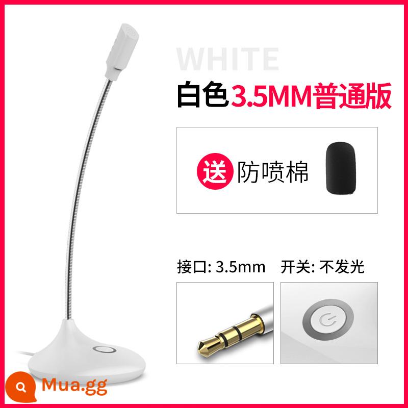 Mosheng Micro Micro Máy Tính Máy Tính Để Bàn Nhà Trò Chơi Giọng Nói Trực Tiếp K Bài Hát Hội Nghị Ghi Âm YY Micro Điện Dung - Phích cắm tròn 3,5mm màu trắng