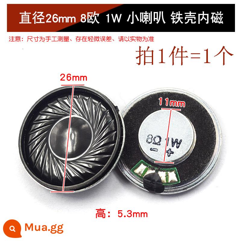 Loa Còi Nhỏ 4 Inch 1.5 Inch 2 Inch 2.5 Inch 3 Inch 5W10W 8 Ohm Loa Phụ Kiện Âm Thanh full Tần Số DIY - Đường kính 26mm, 8 ohm, loa nhỏ 1W, nam châm bên trong vỏ sắt (1 cái)