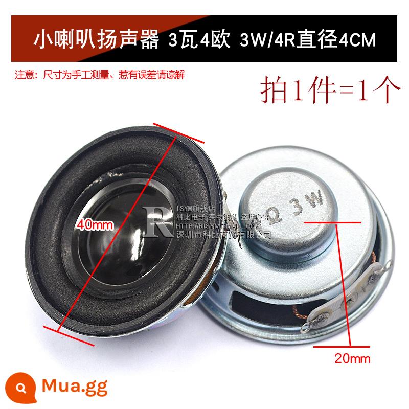 Loa Còi Nhỏ 4 Inch 1.5 Inch 2 Inch 2.5 Inch 3 Inch 5W10W 8 Ohm Loa Phụ Kiện Âm Thanh full Tần Số DIY - Loa nhỏ 3W 4 ohm 3W 4R đường kính 4CM (1 cái)