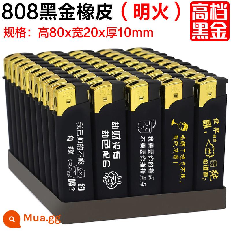 Bật lửa gia dụng chống gió bật lửa dùng một lần bằng nhựa thông thường tùy chỉnh in quảng cáo cá tính sáng tạo thủy triều - 808 da đen mở đầu ngọn lửa