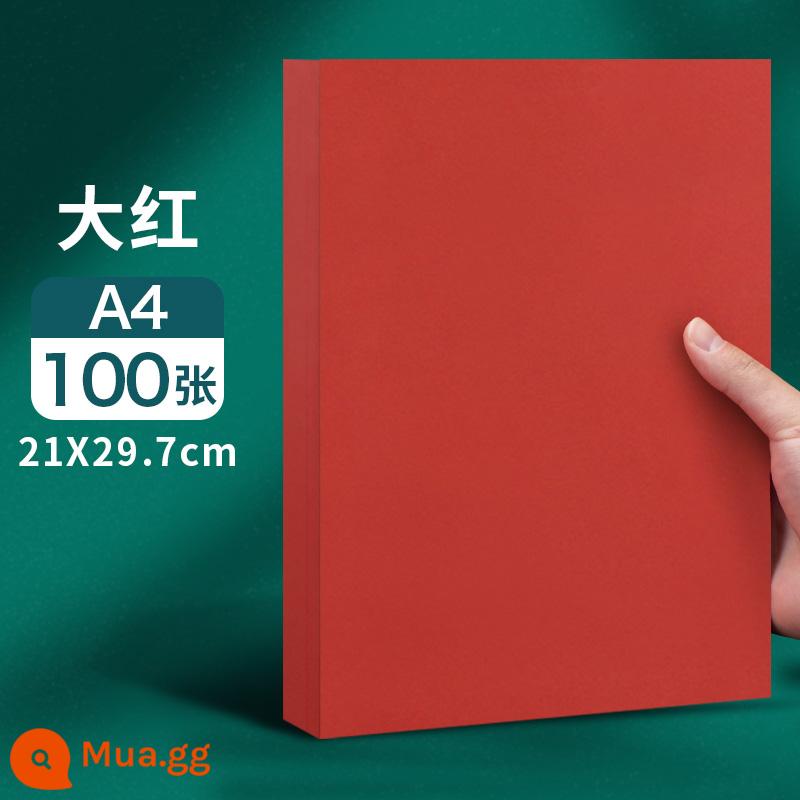 Giấy đỏ A4 Trung Quốc vuông đỏ origami hoa hồng giấy photocopy thủ công màu đỏ A3 cửa sổ cắt giấy hoa giấy khắc đám cưới dày hai mặt với hàng nghìn con hạc giấy thư pháp trống lời chúc phúc nhỏ bìa giấy đỏ - Tờ A4_100 khổ lớn màu đỏ