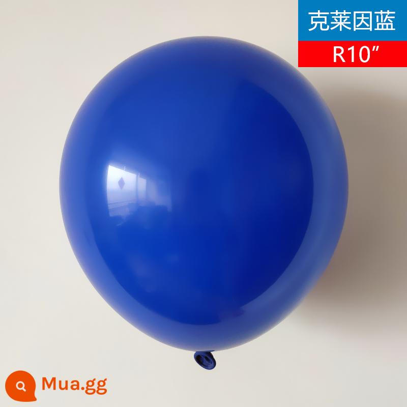 10 inch nhập khẩu tròn bong bóng cao su 10 màu tiêu chuẩn trang trí đám cưới vòm cưới sinh nhật bóng tiếp liệu - Xanh đậm Klein xanh 10 miếng