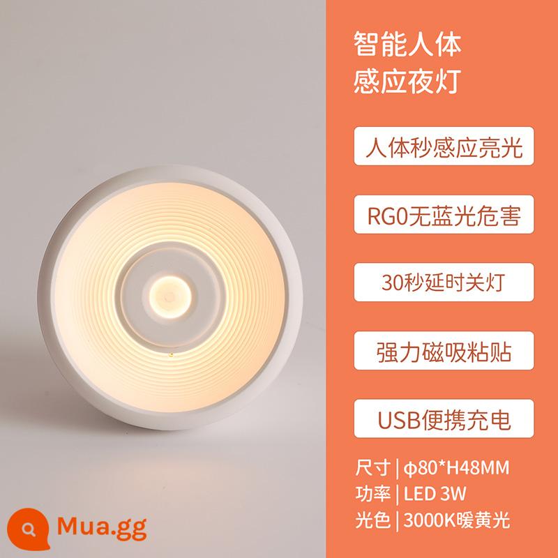 Ánh sáng NVC Điều khiển ánh sáng thông minh Đèn ngủ LED Đầu giường Ánh sáng dịu Đèn ngủ Phòng ngủ Cảm biến ánh sáng khi ngủ Ánh sáng Ánh sáng bầu không khí - [Hạt Đậu Nhỏ] Đèn vàng ấm/Cảm ứng cơ thể con người/Tắt đèn trễ 30S