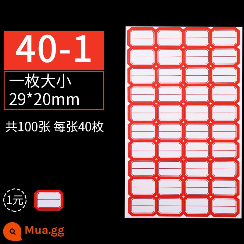 Giấy nhãn tự dính tự dính nhãn nhỏ nhãn dán sách phân loại giấy trống viết tay giá nhãn dán giá nhãn dán miệng giấy lấy tên nhãn dán nhãn dán kệ siêu thị giấy miệng hình chữ nhật lớn - OBS-6300 đỏ 100 tờ