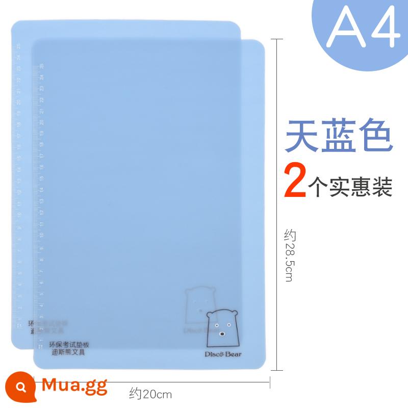 Bảng giấy để bàn A4 học sinh tiểu học sử dụng bảng viết silicon mềm cho kỳ thi này viết đặc biệt khổ lớn A3 bằng nhựa trong suốt dày giấy kiểm tra bảng trẻ em dễ thương bảng viết thư pháp nhỏ tươi Hàn Quốc - A4 xanh da trời 2 tờ