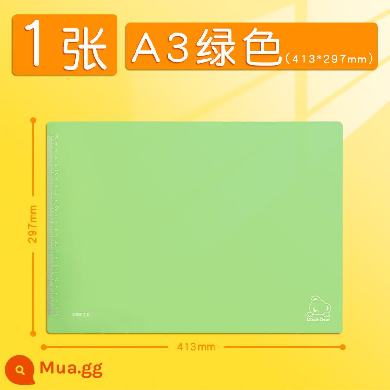 Bảng giấy để bàn A4 học sinh tiểu học sử dụng bảng viết silicon mềm cho kỳ thi này viết đặc biệt khổ lớn A3 bằng nhựa trong suốt dày giấy kiểm tra bảng trẻ em dễ thương bảng viết thư pháp nhỏ tươi Hàn Quốc - A3 xanh 1 tờ