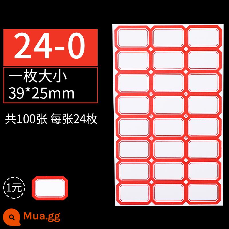 Giấy nhãn tự dính tự dính nhãn nhỏ nhãn dán sách phân loại giấy trống viết tay giá nhãn dán giá nhãn dán miệng giấy lấy tên nhãn dán nhãn dán kệ siêu thị giấy miệng hình chữ nhật lớn - OBS-6348 đỏ 100 tờ