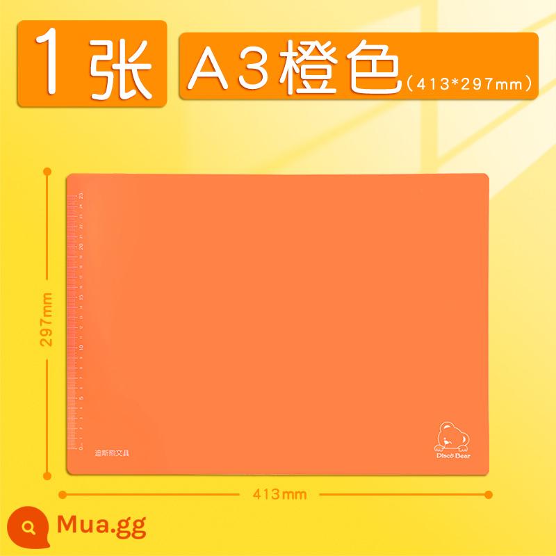 Bảng giấy để bàn A4 học sinh tiểu học sử dụng bảng viết silicon mềm cho kỳ thi này viết đặc biệt khổ lớn A3 bằng nhựa trong suốt dày giấy kiểm tra bảng trẻ em dễ thương bảng viết thư pháp nhỏ tươi Hàn Quốc - A3 màu cam 1 tờ