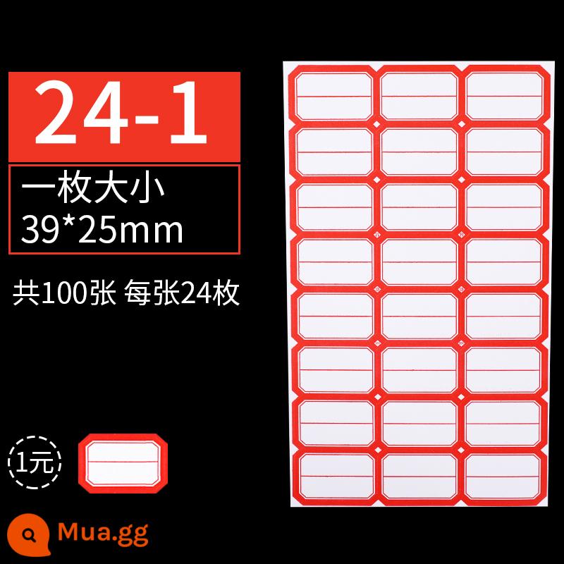 Giấy nhãn tự dính tự dính nhãn nhỏ nhãn dán sách phân loại giấy trống viết tay giá nhãn dán giá nhãn dán miệng giấy lấy tên nhãn dán nhãn dán kệ siêu thị giấy miệng hình chữ nhật lớn - OBS-6287 đỏ 100 tờ