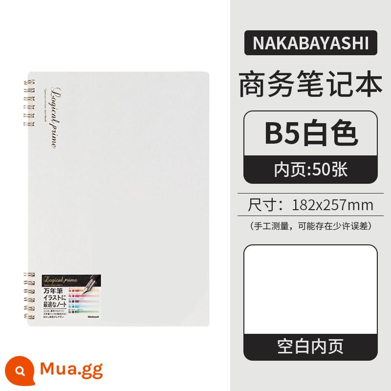 Zhonglin nakabayashi cuộn máy tính xách tay A4 logic lưới vuông màu xám bắn nghiên cứu văn phòng kinh doanh màu sắc cổ điển này 50 trang nhật ký dày A5 sáng tạo không dễ dàng để sử dụng - [B5/Trắng] Trang trống bên trong