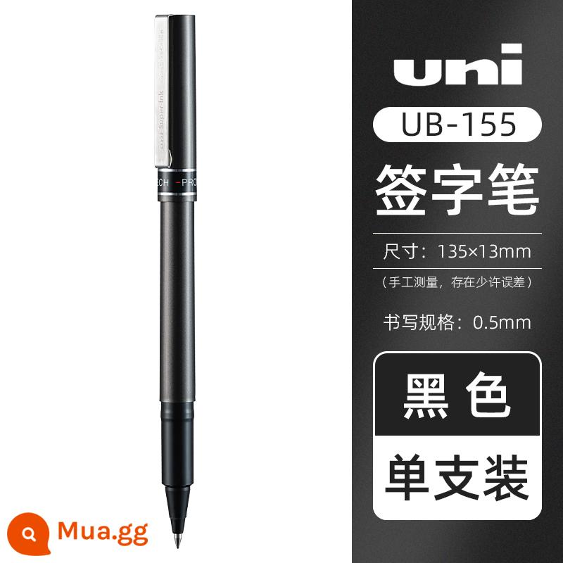 Nhật Bản UNI Mitsubishi bút bi gốc nước lỏng thẳng UB-177 khô nhanh 0,7 bút ký doanh nghiệp màu đen bút công suất lớn 155 bút lông đỏ carbon câu hỏi 0,5 đỏ xanh 205 bút trung tính - [Đen đơn] Đen UB-155-0,5mm