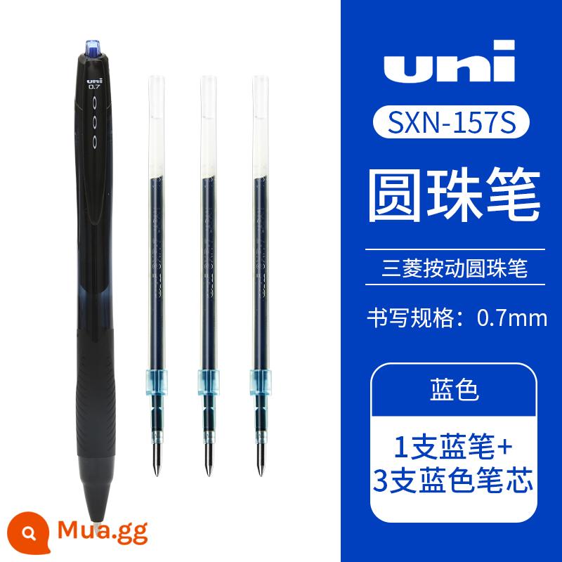 Nhật Bản UNI Mitsubishi báo chí vừa bút dầu SXN-150 học sinh xanh đen công sở bút bi trơn 0.5mm/0.7mm - 0,7 xanh + 3 lõi xanh (SXR-7)