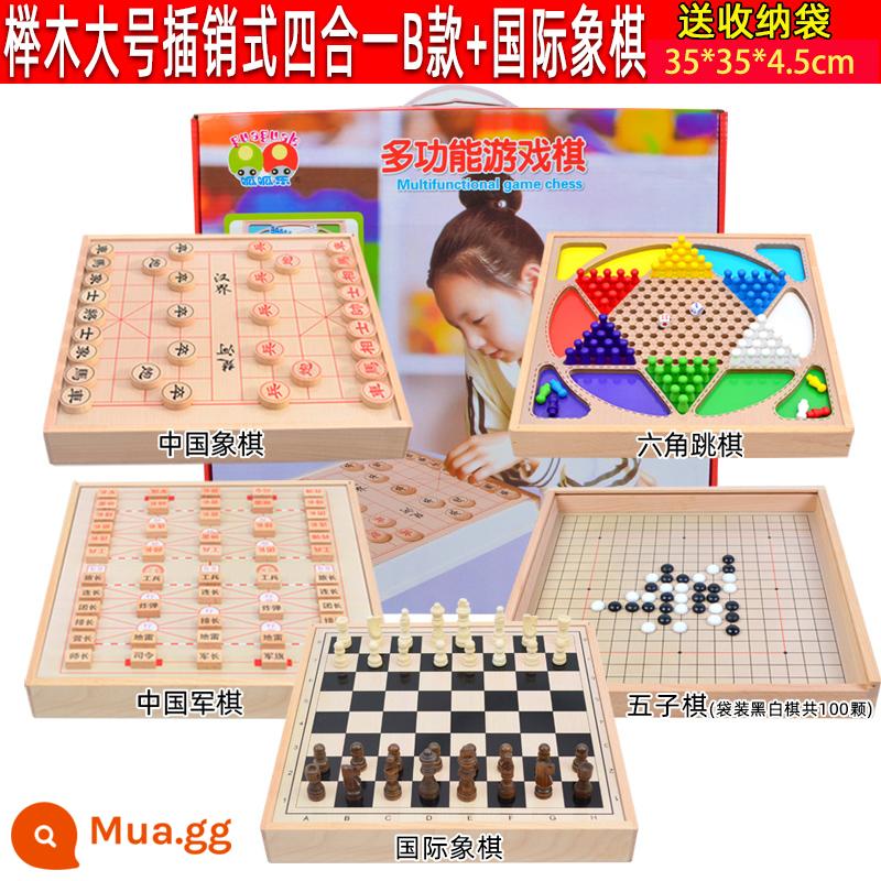 Bay Cờ đam Cờ đam Backgammon Chiến đấu Thú Cờ vua Xếp hình trẻ em Trò chơi đa chức năng Cờ vua Đồ chơi sinh nhật Quà tặng sinh nhật - Năm trong một lớn (cờ caro, cờ thỏ cáo, cờ vua, cờ quân, cờ vua)