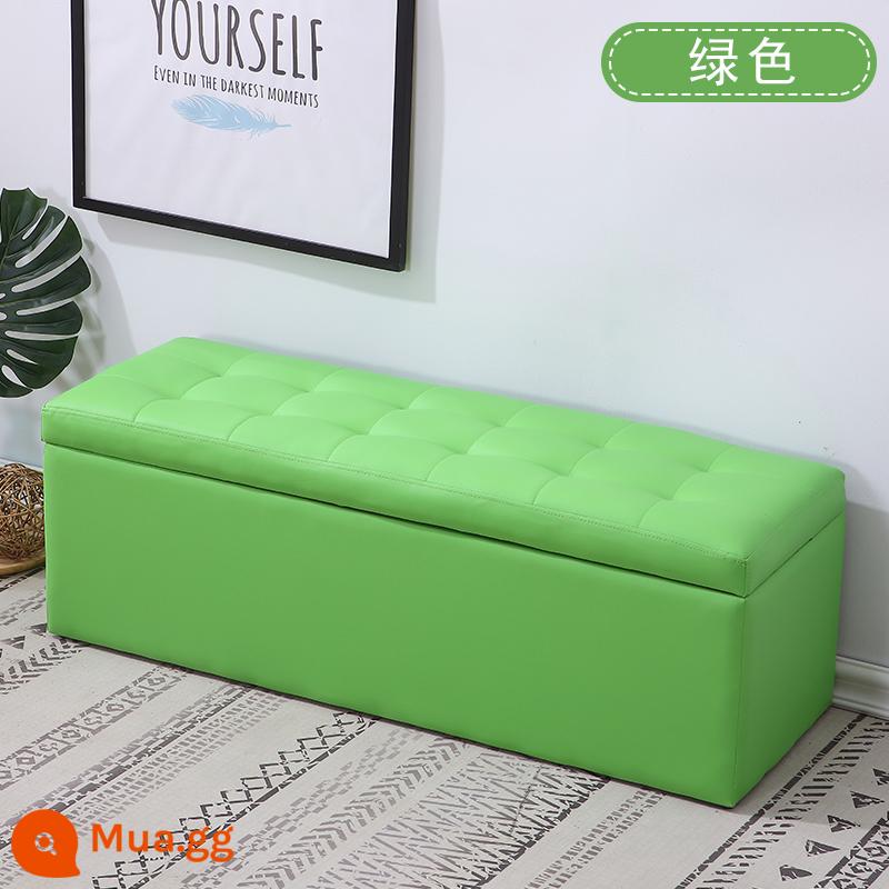 Cửa hàng quần áo sofa băng ghế dự bị lưu trữ phù hợp phòng phân còn lại phân giày cửa hàng thay đổi phân giày dài bệ da bến tàu - màu xanh lá