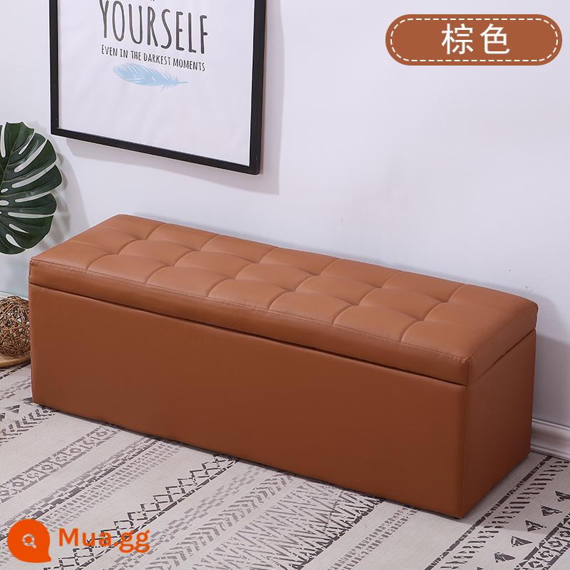 Cửa hàng quần áo sofa băng ghế dự bị lưu trữ phù hợp phòng phân còn lại phân giày cửa hàng thay đổi phân giày dài bệ da bến tàu - nâu