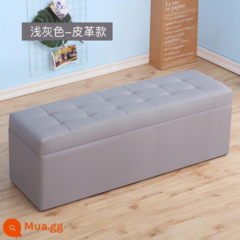 Cửa hàng quần áo sofa băng ghế dự bị lưu trữ phù hợp phòng phân còn lại phân giày cửa hàng thay đổi phân giày dài bệ da bến tàu - xám nhạt