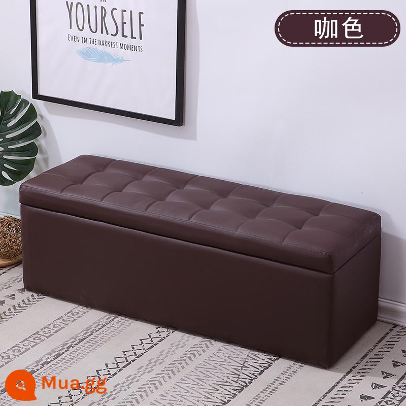 Cửa hàng quần áo sofa băng ghế dự bị lưu trữ phù hợp phòng phân còn lại phân giày cửa hàng thay đổi phân giày dài bệ da bến tàu - Màu nâu