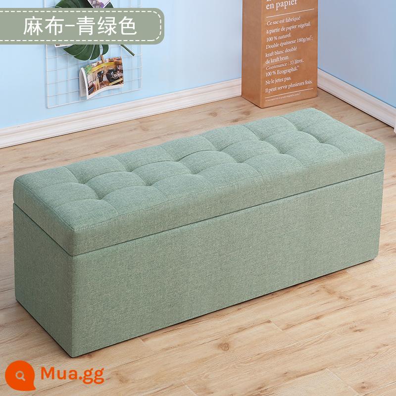 Cửa hàng quần áo sofa băng ghế dự bị lưu trữ phù hợp phòng phân còn lại phân giày cửa hàng thay đổi phân giày dài bệ da bến tàu - Vải bố màu ngọc lam