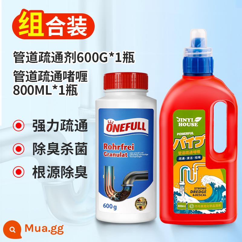 Chất nạo vét đường ống đánh tan cực mạnh ô nhiễm dầu mỡ thông cống bột thông cống bồn cầu thoát sàn toilet khử mùi tắc nghẽn tạo tác - 1400g