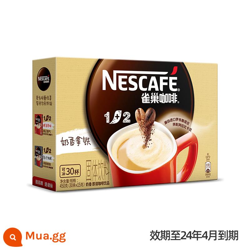 【Flagship Store】Nestlé 1+2 Hương Vị Nguyên Bản Sữa Thơm Cực Mạnh Không Đường Latte Cà Phê Hòa Tan 3 Trong 1 30 Thanh - [Hết hạn vào tháng 4 năm 2024] Hương sữa 30 miếng*1