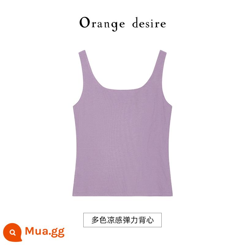 Orange Desire nhiệt độ không đổi thoáng mát Yếm nữ mùa hè 2023 phong cách mới bên trong đáy trên áo khoác ngoài ins - Tím-Tím Sương Mù