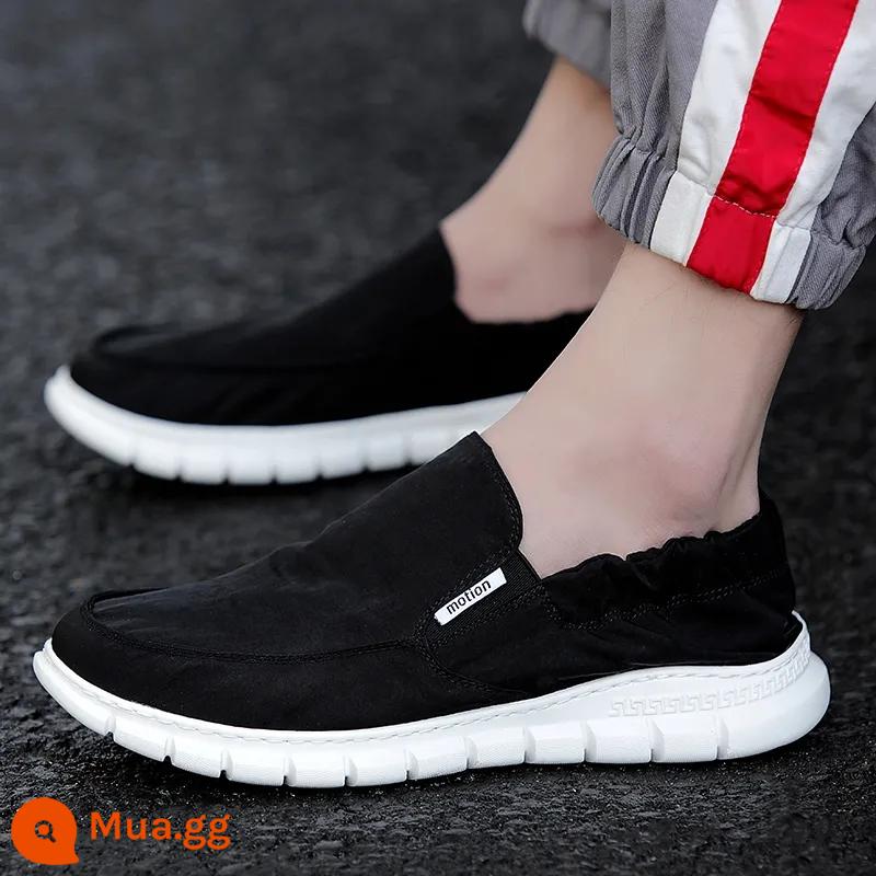 Mùa Hè 2023 Mới Giày Vải Nam Thoáng Khí Làm Việc Cũ Bắc Kinh Giày Vải Nam Slip-On Giày Lười giày Thường - 881 màu đen