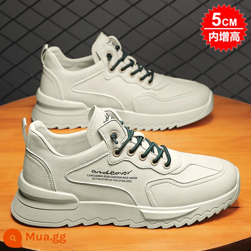 Giày Nam Thể Thao Mùa Đông Giày Sneaker Màu Đen Đầu Bếp Công Việc Nhà Bếp Chống Thấm Nước Chống Trơn Trượt Giày Da Nhỏ Màu Đen Bảo Hiểm Lao Động hợp Thời Trang Giày - [Đệm nâng cao] Màu be