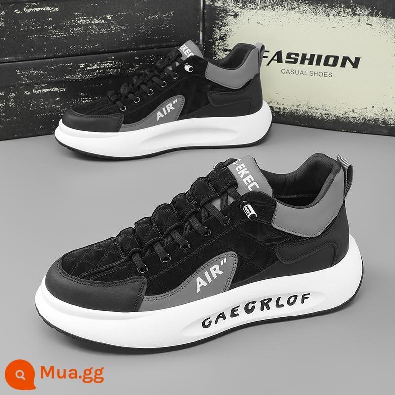 Giày Nam Mùa Đông 2022 Mới Tất Cả Các Trận Đấu Giày Sneaker Sneakers Little White Daddy Giày Hợp Thời Trang Plus Giày Cotton Nhung - đen