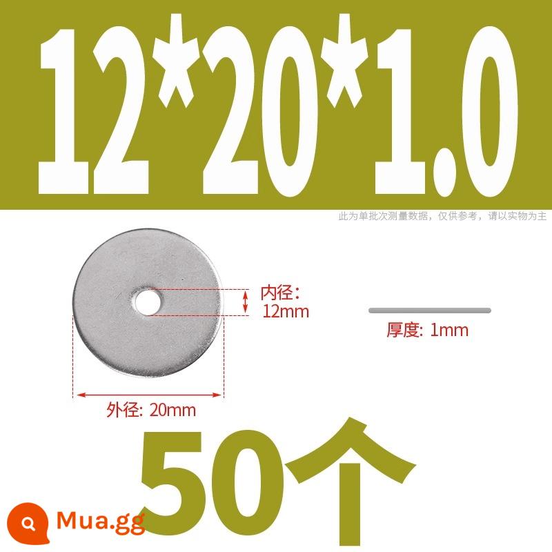 Thép không gỉ 304 đệm kim loại vít phẳng máy giặt mở rộng dày mỏng meson tròn M1.6M3M4M5M8M36 - M12*20*1.0(50 chiếc)