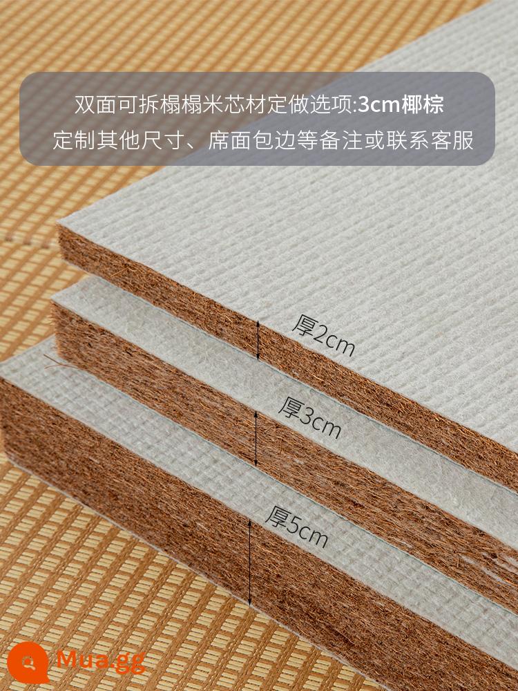 Chiếu tatami tùy chỉnh Nệm có thể gập lại hai mặt có thể tháo rời bằng dừa dừa Nệm tatami hai mặt sử dụng kép cho mùa đông và mùa hè - Tùy chọn tùy chỉnh cọ dừa 3 cm có thể gập lại và có thể giặt được hai mặt