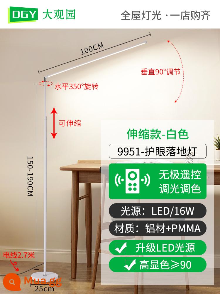 Đèn Led Sàn Phòng Khách Phòng Ngủ Đèn Ngủ Đọc Sách Nghiên Cứu Bảo Vệ Mắt Đèn Làm Đẹp Lông Mi Đàn Piano Dọc Đèn Sàn 002 - Model nâng cấp - màu trắng - điều chỉnh độ sáng vô cấp [có thể thu vào]