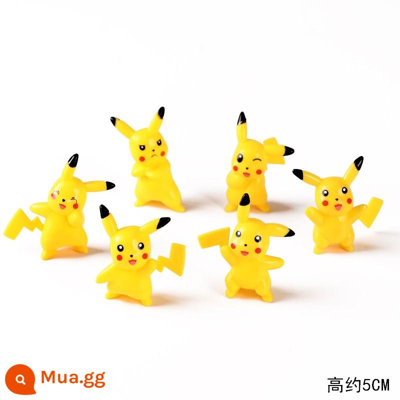 Đế trang trí bánh sinh nhật, đế cảnh bánh, nhựa trong suốt phụ kiện trang trí 100 miếng - Bộ Pikachu nhựa 6 chi tiết (bộ 10 chiếc)