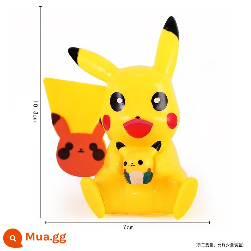 Đế trang trí bánh sinh nhật, đế cảnh bánh, nhựa trong suốt phụ kiện trang trí 100 miếng - 10 Pikachu nhựa lớn màu xanh