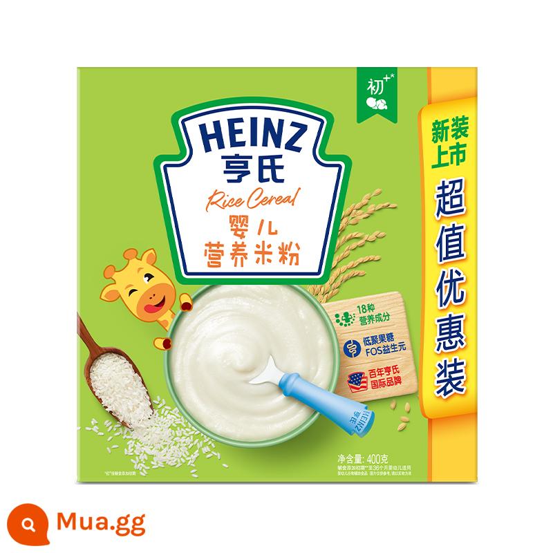 Bột gạo Heinz Prebiotic FOS cho trẻ sơ sinh 6 tháng tuổi thực phẩm bổ sung canxi sắt kẽm ngũ cốc dinh dưỡng rau củ - Bún dinh dưỡng cho bé Gói 400g *1 hộp