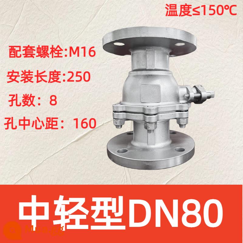 Van bi mặt bích inox 304 Q41F-16P van hơi hai inch DN25 50 65 80 100 150 - 304 vừa và nhẹ DN80 dài 250