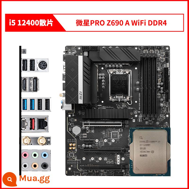 Bộ bo mạch chủ CPU phân tán Inteli5 12400 i512400 12400 với MSI ASUS B660H610 - chip rời i5 12400 + MSI PRO Z690 A WiFi DDR4