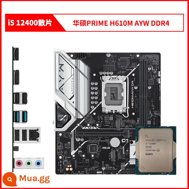 Bộ bo mạch chủ CPU phân tán Inteli5 12400 i512400 12400 với MSI ASUS B660H610 - chip rời i5 12400 + ASUS PRIME H610M-AYW D4