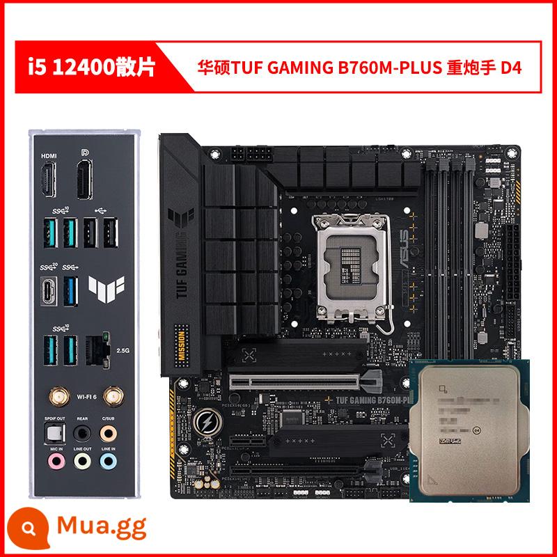 Bộ bo mạch chủ CPU phân tán Inteli5 12400 i512400 12400 với MSI ASUS B660H610 - chip rời i5 12400 + ASUS TUF B760M-PLUS Xạ thủ hạng nặng D4